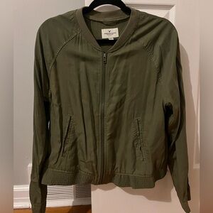Green American Eagle bomber jacket